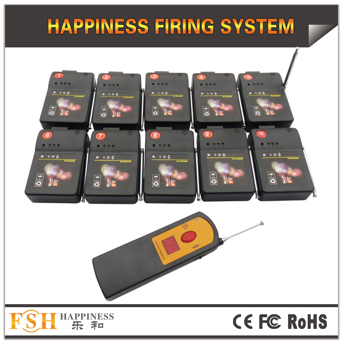 10 cues fireworks firing system,digital remote,adjust sequential time,fire all ,step fire for talon and ematch