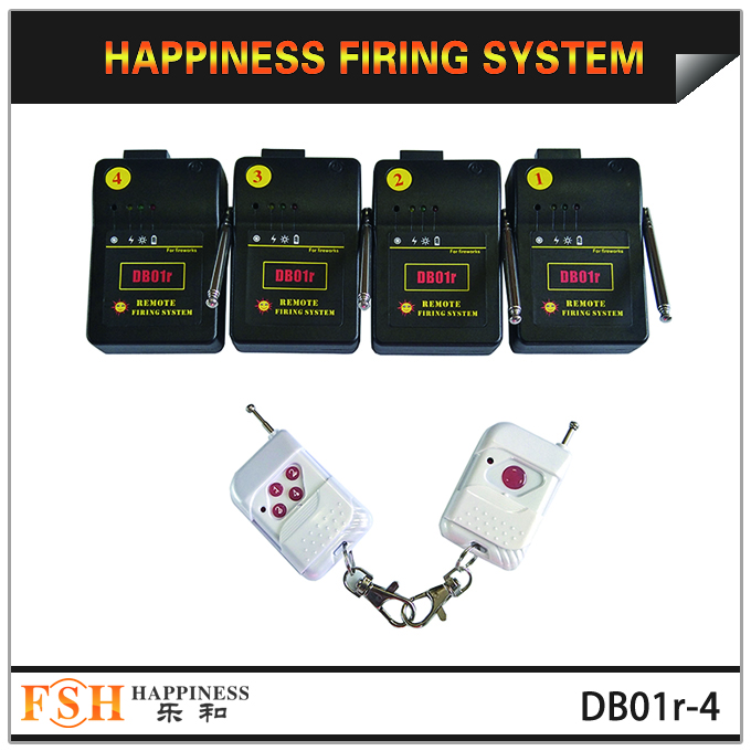 4 cues remote firng system, fireworks firing system, one remote with 4 receivers, fire talon and ematches 